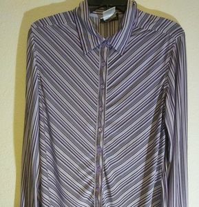 Women's purple stripe button up top
